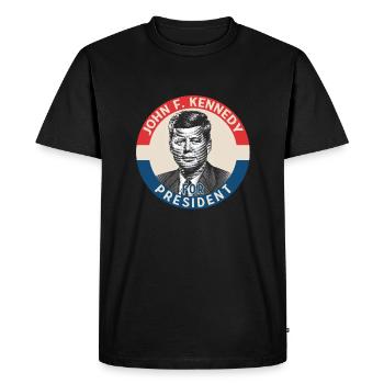 Kennedy pour le président - T-shirt Premium bio Homme - noir - Devant - Nico (187cm)