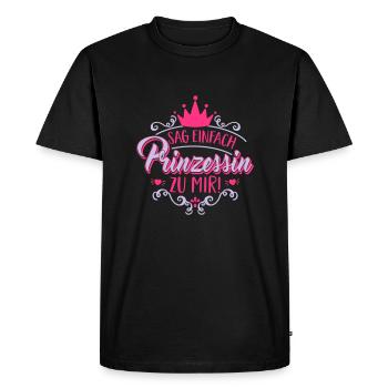 Just tell me Princess! Crown - gift - Men's Premium Organic T-Shirt - black - Front - Nico (187cm)