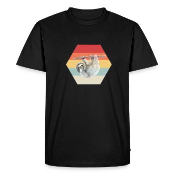 sloth - Men's Premium Organic T-Shirt - black - Front - Nico (187cm)
