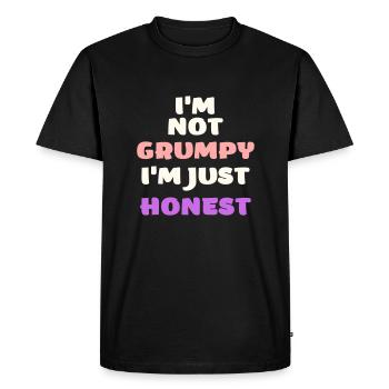 Drôle grincheux lunatique colère honnête vecteur - T-shirt Premium bio Homme - noir - Devant - Nico (187cm)
