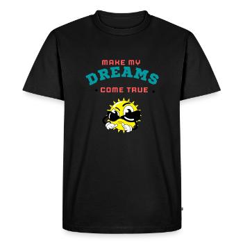 MAKE MY DREAMS COME TRUE - Men's Premium Organic T-Shirt - black - Front - Nico (187cm)