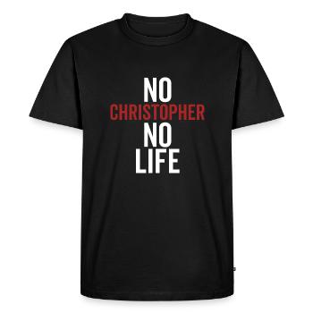 Pas de Christopher pas de vie - T-shirt Premium bio Homme - noir - Devant - Nico (187cm)