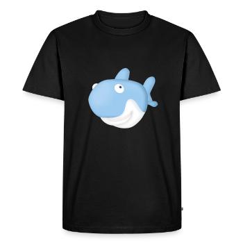 Requin Bleu rigolo - T-shirt Premium bio Homme - noir - Devant - Nico (187cm)