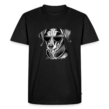 Chiens teckels avec lunettes de soleil motif cool 11 - T-shirt Premium bio Homme - noir - Devant - Nico (187cm)