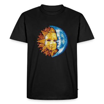 Soleil Lune Mosaïque Astrologie symbole mystique - T-shirt Premium bio Homme - noir - Devant - Nico (187cm)
