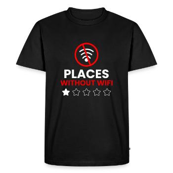Emplacements sans WiFi - T-shirt Premium bio Homme - noir - Devant - Nico (187cm)