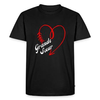 grande sœur cœur - T-shirt Premium bio Homme - noir - Devant - Nico (187cm)