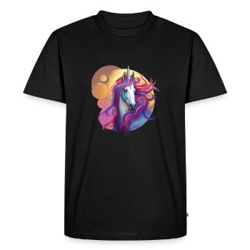 Licorne - T-shirt Premium bio Homme - noir - Devant - Nico (187cm)