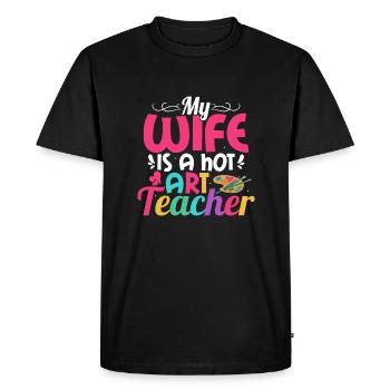 Ma femme est une professeure d’art chaude Éducation artistique - T-shirt Premium bio Homme - noir - Devant - Nico (187cm)