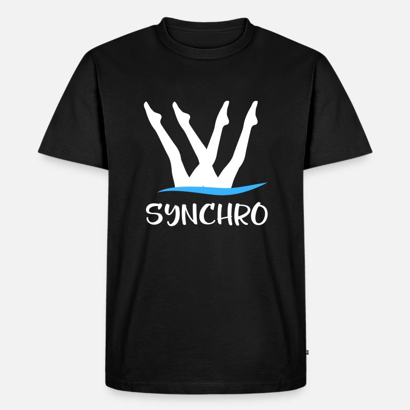 Synchronschwimmen - Männer Premium Bio T-Shirt - Schwarz