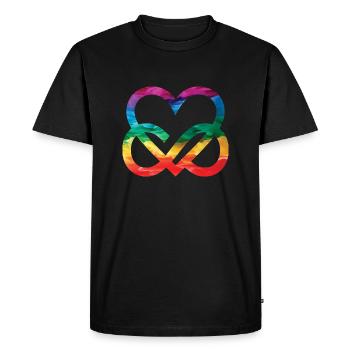 Infinite Love Rainbow Heart LGBTQ Pride Heart - Men's Premium Organic T-Shirt - black - Front - Nico (187cm)