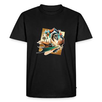 abstract uae in the future cartoon - Men's Premium Organic T-Shirt - black - Front - Nico (187cm)