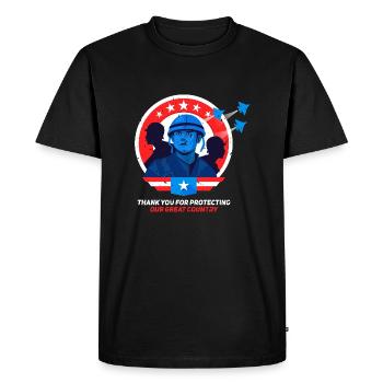 Thank You For Protecting Our Great Country Patriot - T-shirt Premium bio Homme - noir - Devant - Nico (187cm)