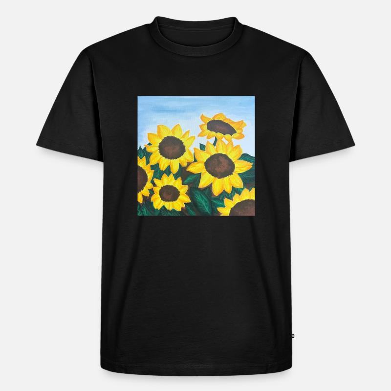 Sunflowers 🌻 - Männer Premium Bio T-Shirt - Schwarz