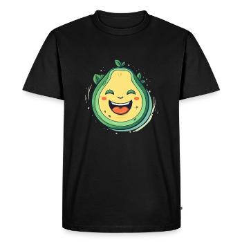 Avocat heureux, poire alligator, butterfruit - T-shirt Premium bio Homme - noir - Devant - Nico (187cm)