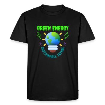 Green energy, sustainable future - Men's Premium Organic T-Shirt - black - Front - Nico (187cm)