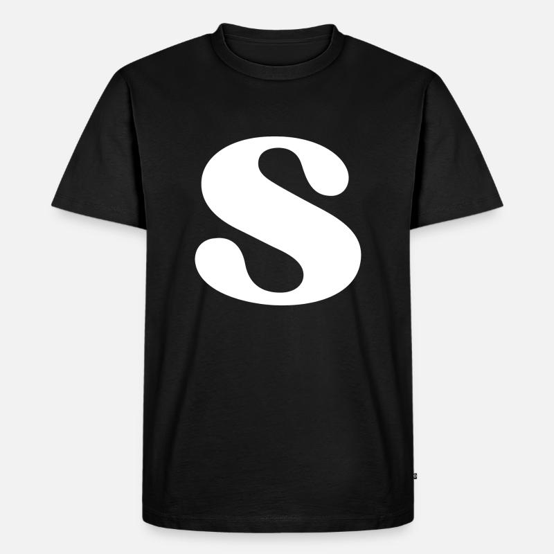 Buchstaben s - Männer Premium Bio T-Shirt - Schwarz
