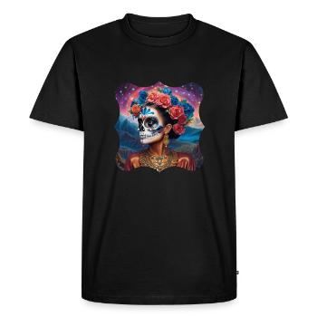 Jour des morts - Dia de los Muortos - T-shirt Premium bio Homme - noir - Devant - Nico (187cm)