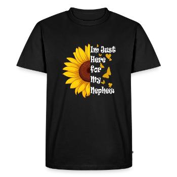 I'm Just Here For My Nephew Sunflower Mom Vintage - T-shirt Premium bio Homme - noir - Devant - Nico (187cm)
