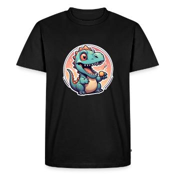 dinosaure dessin animé - T-shirt Premium bio Homme - noir - Devant - Nico (187cm)