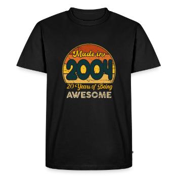Né en 2004 - Vintage 2004 Anniversaire Rétro - T-shirt Premium bio Homme - noir - Devant - Nico (187cm)