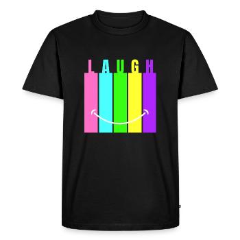 Rire au néon - T-shirt Premium bio Homme - noir - Devant - Nico (187cm)