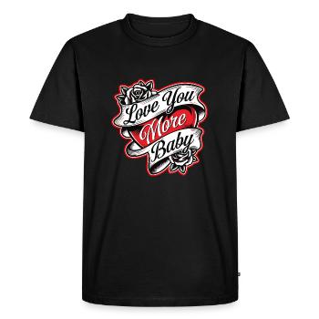 Je t'aime mon amour T-shirt pour cadeau valentin - T-shirt Premium bio Homme - noir - Devant - Nico (187cm)