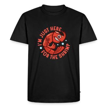 I'm Just Here For The Shrimp Shrimp Lover Seafood - Men's Premium Organic T-Shirt - black - Front - Nico (187cm)
