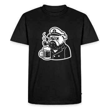 Capitaine Beer Chien Bouledogue - T-shirt Premium bio Homme - noir - Devant - Nico (187cm)