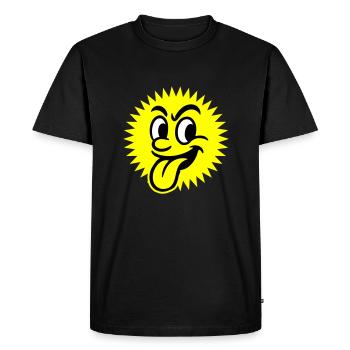 Sun Summer Face - Men's Premium Organic T-Shirt - black - Front - Nico (187cm)