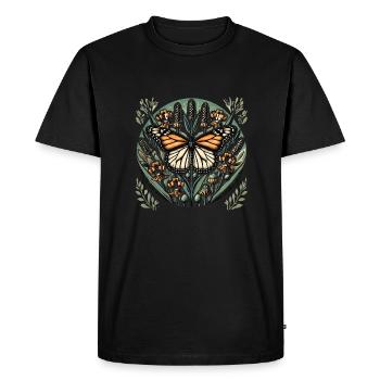 Papillon monarque vintage – Insecte classique de la nature - T-shirt Premium bio Homme - noir - Devant - Nico (187cm)