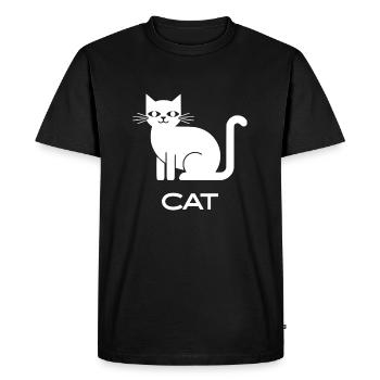 Silhouette de chat minimaliste Design d’amoureux des animaux de compagnie - T-shirt Premium bio Homme - noir - Devant - Nico (187cm)