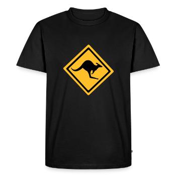 Australian Kangaroo Sign - Men's Premium Organic T-Shirt - black - Front - Nico (187cm)