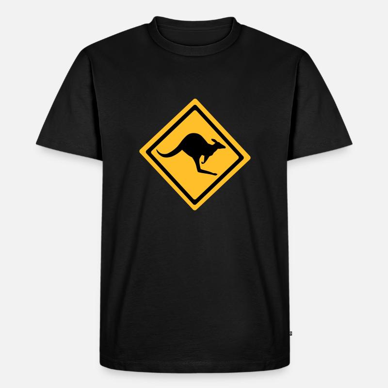 Australian Kangaroo Anmelden - Männer Premium Bio T-Shirt - Schwarz