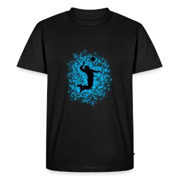 Volleyball, jumping, beach volleyball - Men's Premium Organic T-Shirt - black - Front - Nico (187cm)