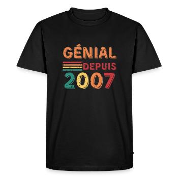 Awesome since 2007 - Gift from anniversair - Men's Premium Organic T-Shirt - black - Front - Nico (187cm)