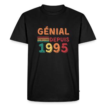 génial depuis 1995 - T-shirt Premium bio Homme - noir - Devant - Nico (187cm)