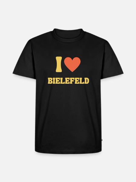 Bielefeld Retro I Love Design Geschenkidee Herz - Männer Premium Bio T-Shirt - Schwarz
