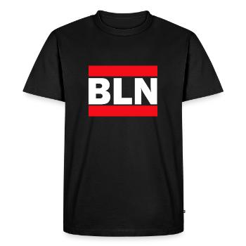RUN BLN Berlin - T-shirt Premium bio Homme - noir - Devant - Nico (187cm)