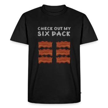 Check out my Sixpack Bacon Lover Crispy - Men's Premium Organic T-Shirt - black - Front - Nico (187cm)