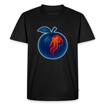 Melon Cyberpunk Design | Neon Fruit Look - Men's Premium Organic T-Shirt - black - Front - Nico (187cm)