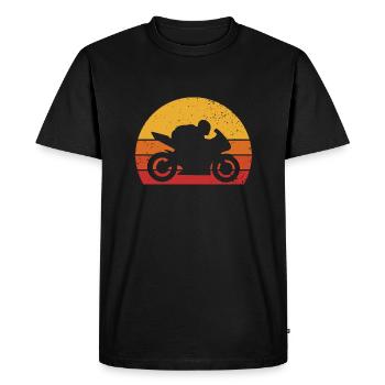 Motard Motard Motard Vintage - T-shirt Premium bio Homme - noir - Devant - Nico (187cm)