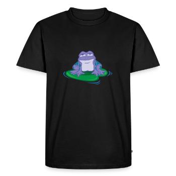 Grenouille douce mignonne détendue drôle cadeau - T-shirt Premium bio Homme - noir - Devant - Nico (187cm)