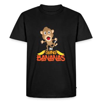 Monkey Chimpanzee Monkey Funny Banana Fun Gift - Men's Premium Organic T-Shirt - black - Front - Nico (187cm)