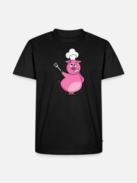 Chef-varken een grappig cadeau voor chef-koks - Mannen Premium Bio T-shirt - zwart