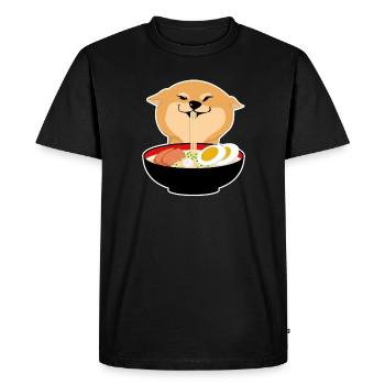 Ramen Crazy Shiba Dog Ramen aux nouilles japonaises - T-shirt Premium bio Homme - noir - Devant - Nico (187cm)