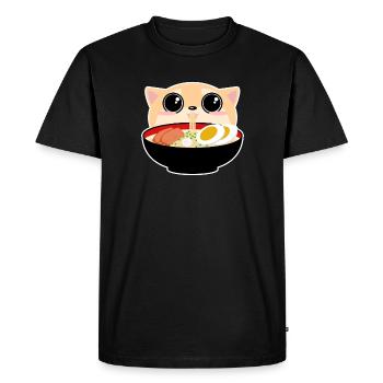 Shibu Ramen Kitsune Anime Kawaii Japon Thé - T-shirt Premium bio Homme - noir - Devant - Nico (187cm)