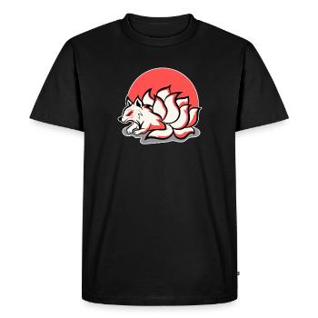 Kitsune Modern Kawaii Kami Inari Japanese Fox - Men's Premium Organic T-Shirt - black - Front - Nico (187cm)