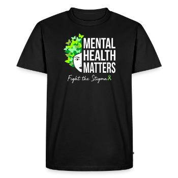 Fight The stigma mental health is important - Men's Premium Organic T-Shirt - black - Front - Nico (187cm)