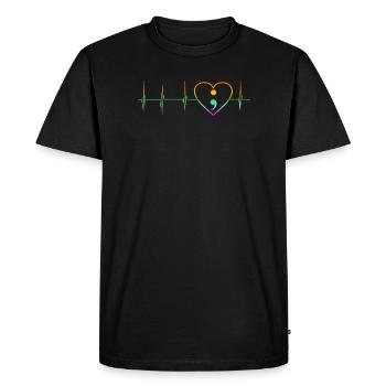 Montrez votre soutien Santé mentale - T-shirt Premium bio Homme - noir - Devant - Nico (187cm)